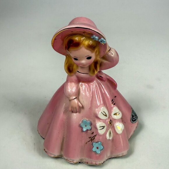 Josef Originals Southern Belle Pink Dress Bell Figurine Ceramic Hand-Painted - Picture 2 of 8